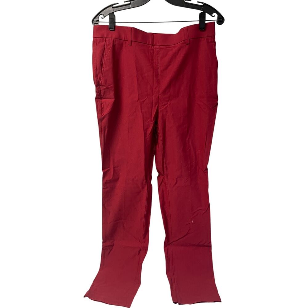 $89 Rafaella Ankle Dress Pants Womens Sz 12 Rio Red Stretch Pull On Straight NWT
